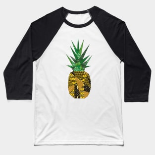 Doodled Polygonal Pineapple Baseball T-Shirt